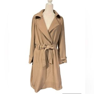 Coldwater Creek Women’s Tan Long Trench Coat Size XL